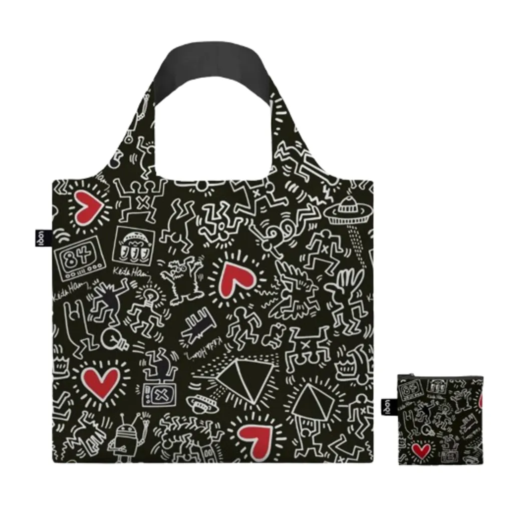 Loqi Keith Haring Black Pattern Recycled Bag