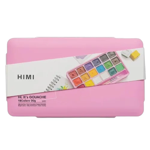 [TST148] Miya Himi Jelly Cup Gouache Paint Set - 30 G x 18 Colors + 3 Brushes