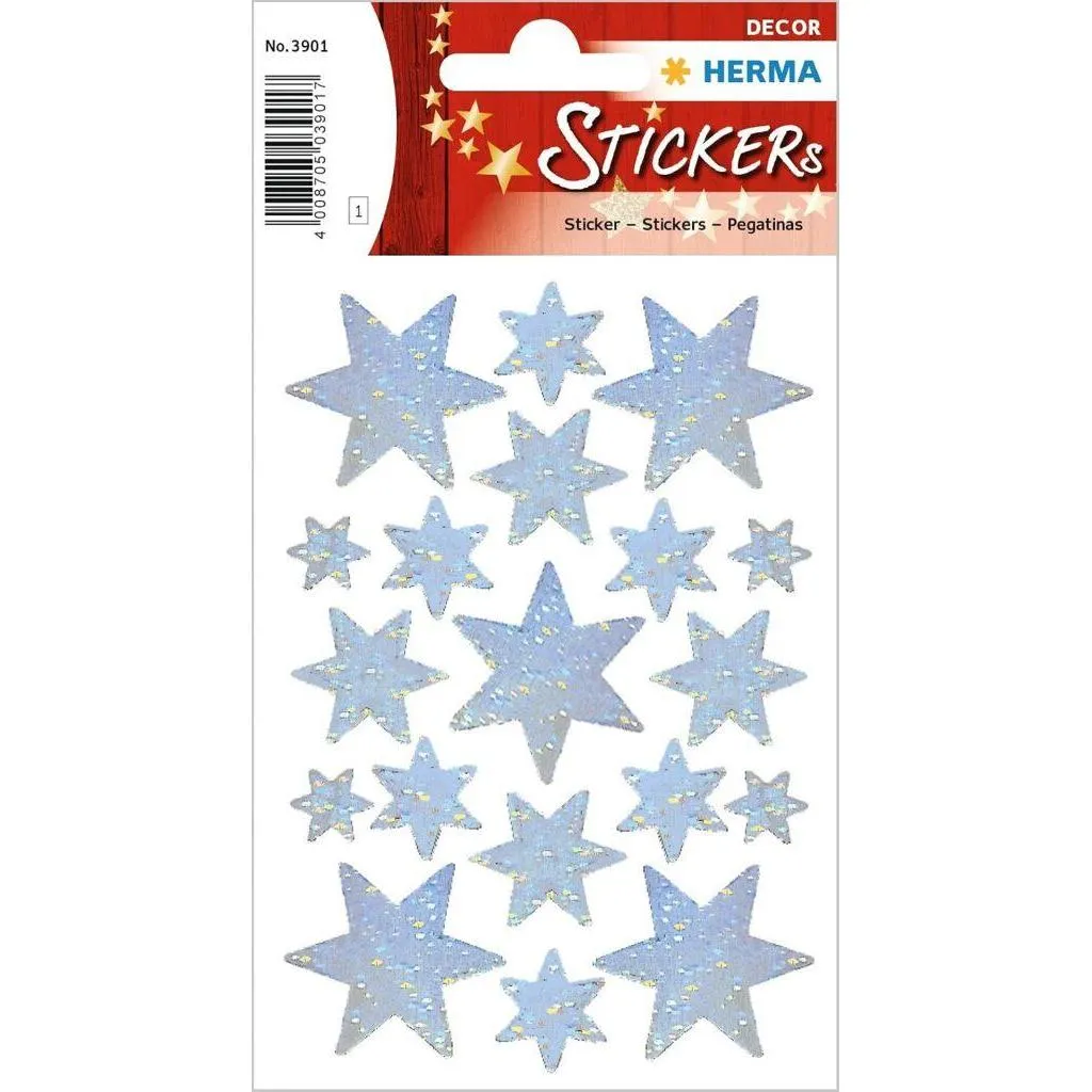 Herma Sticker Decor Stars, Silver, Holo