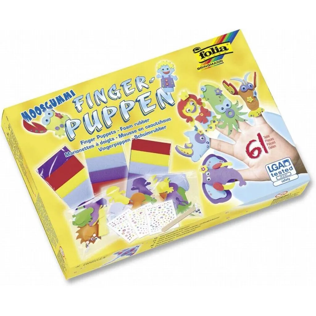[23019] Folia Foamcraft Finger Puppets Kit 15 Different Assorted Figures With Accessories