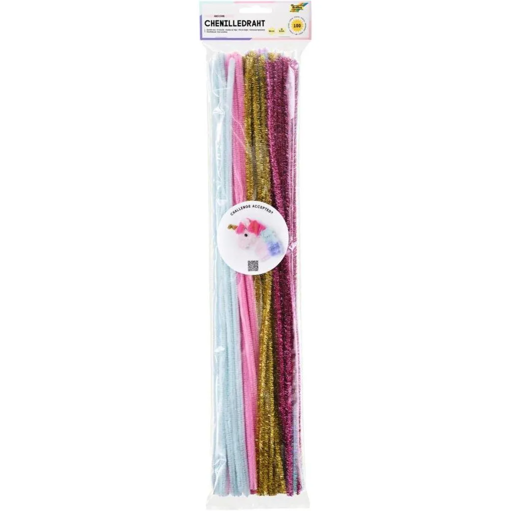 [778192] Folia Chenille Wire Unicorn, 50cm Long, Ø 8mm 100 Pieces