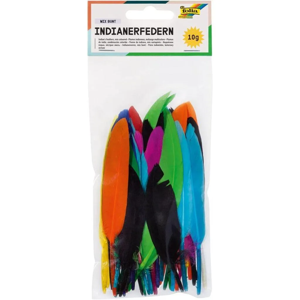 [55119] Folia Craft Feathers Mix Coloured 10g Assorted Colours
