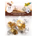 Folia Bells In 3 Sizes Assorted 18 Pieces, Gold/Silver Assorted