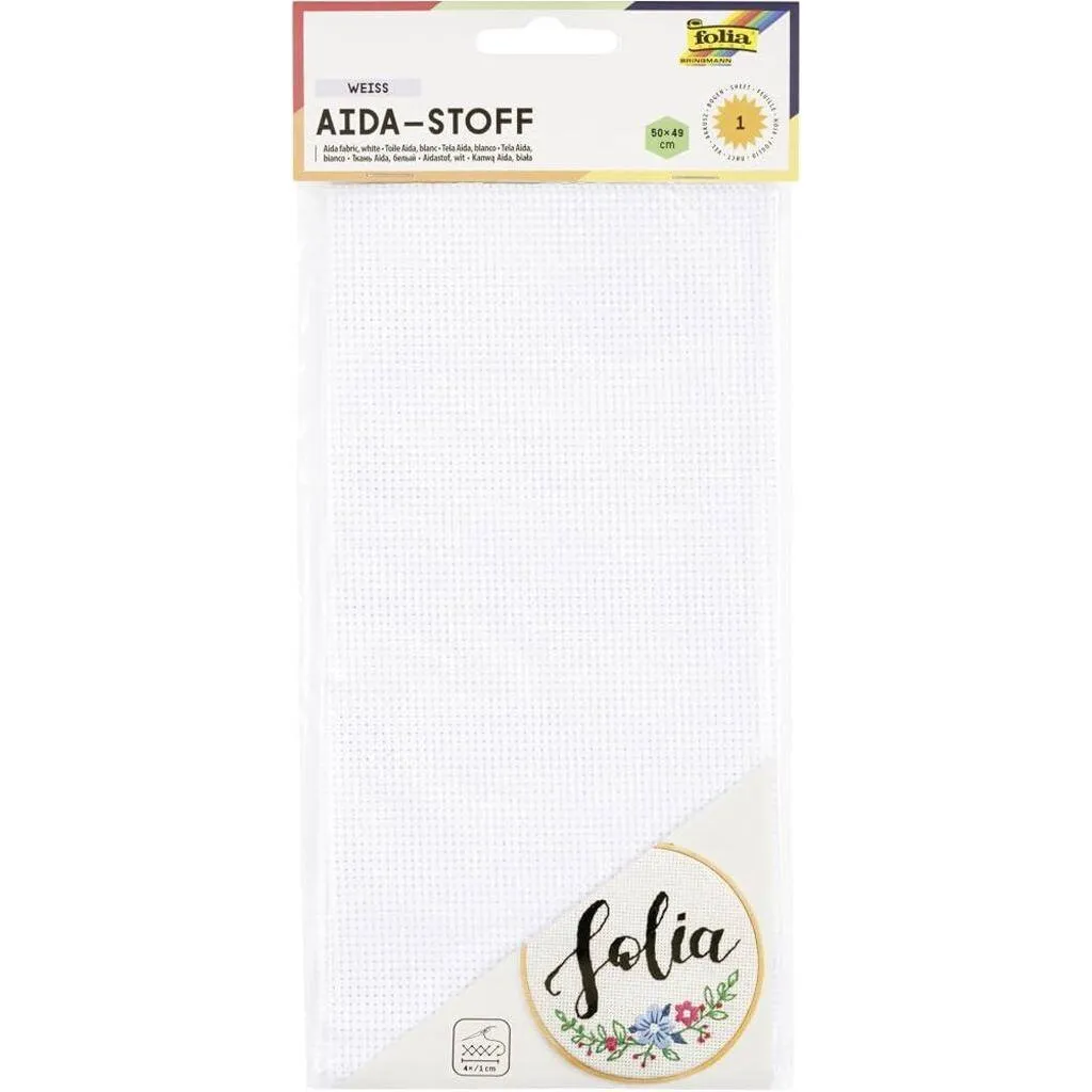 [23402] Folia Aida Fabric 1 Sheet White