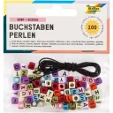 Folia Beads Letters 100pcs Assorted Colours