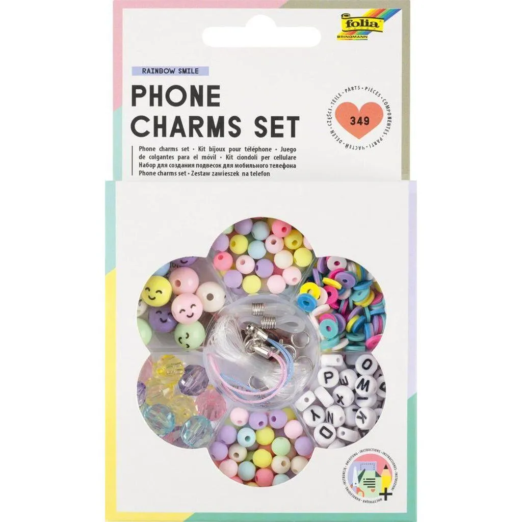 [32029] Folia Phone Charms DIY Set Rainbow Smile 349 Parts
