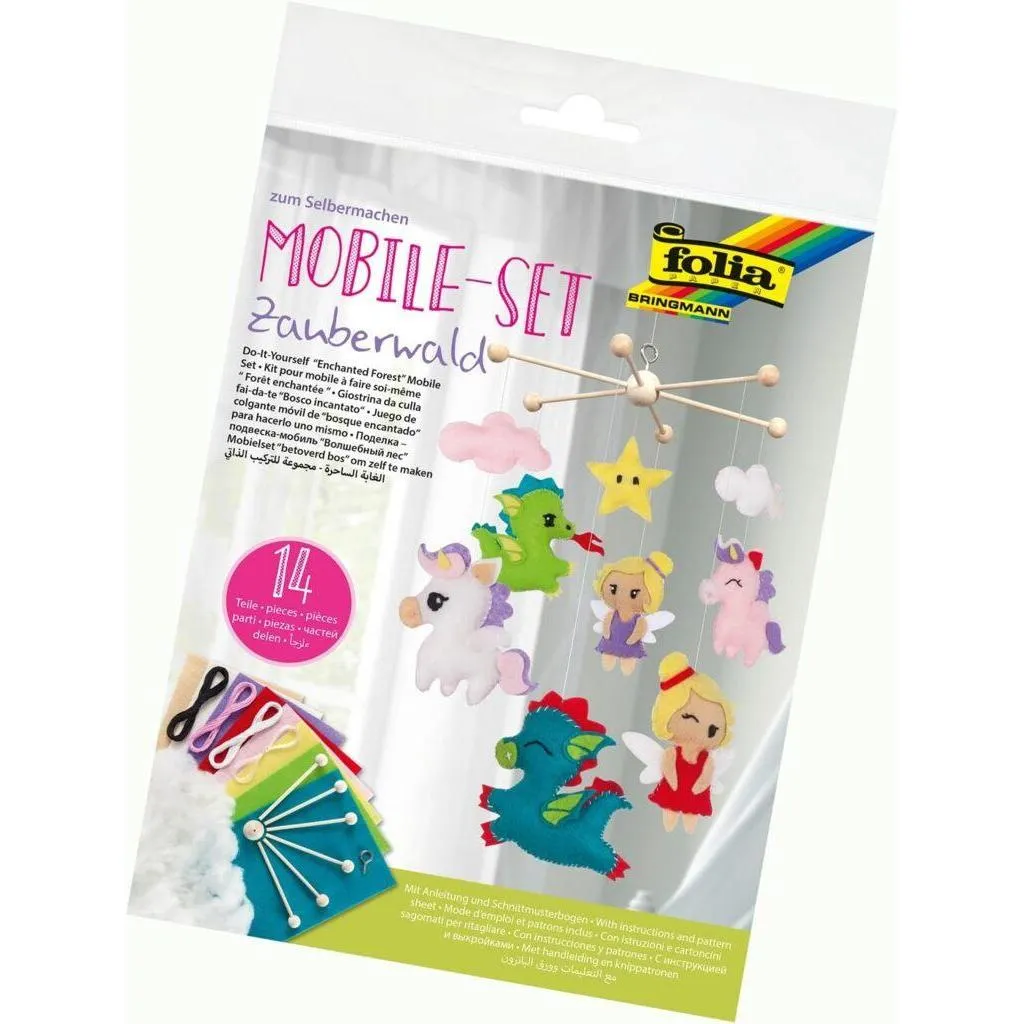 [22859] Folia Mobile Craft Kit Magical Forest 14 Parts