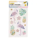 Folia Shiny Sticker Flamingo, 10x16cm 1 Sheet, 12 Stickers