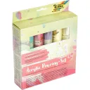 Folia Fluid Acrylic Set - Pastel Incl. 5x Fluid Acrylic Paints & 1x Canvas 20x20cm