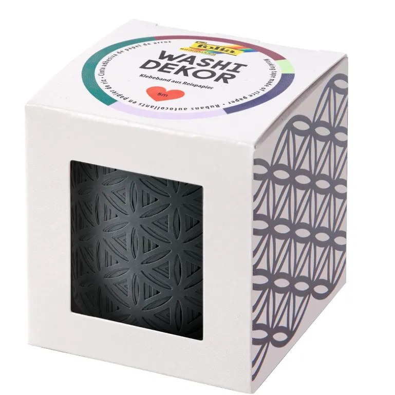 [29102] Folia Washi-lace Tape, 50mmx5m Circles, Grey