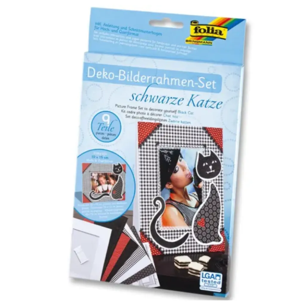 [23331] Folia Picture Frame Kit Black Cat 9 Parts