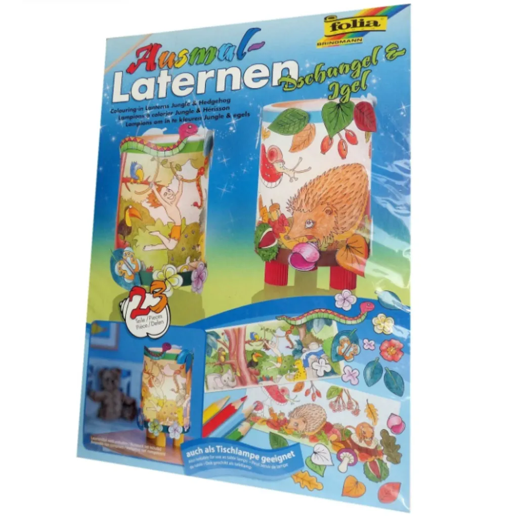 [955] Folia Lantern Colouring Kits Jungle & Hedgehog