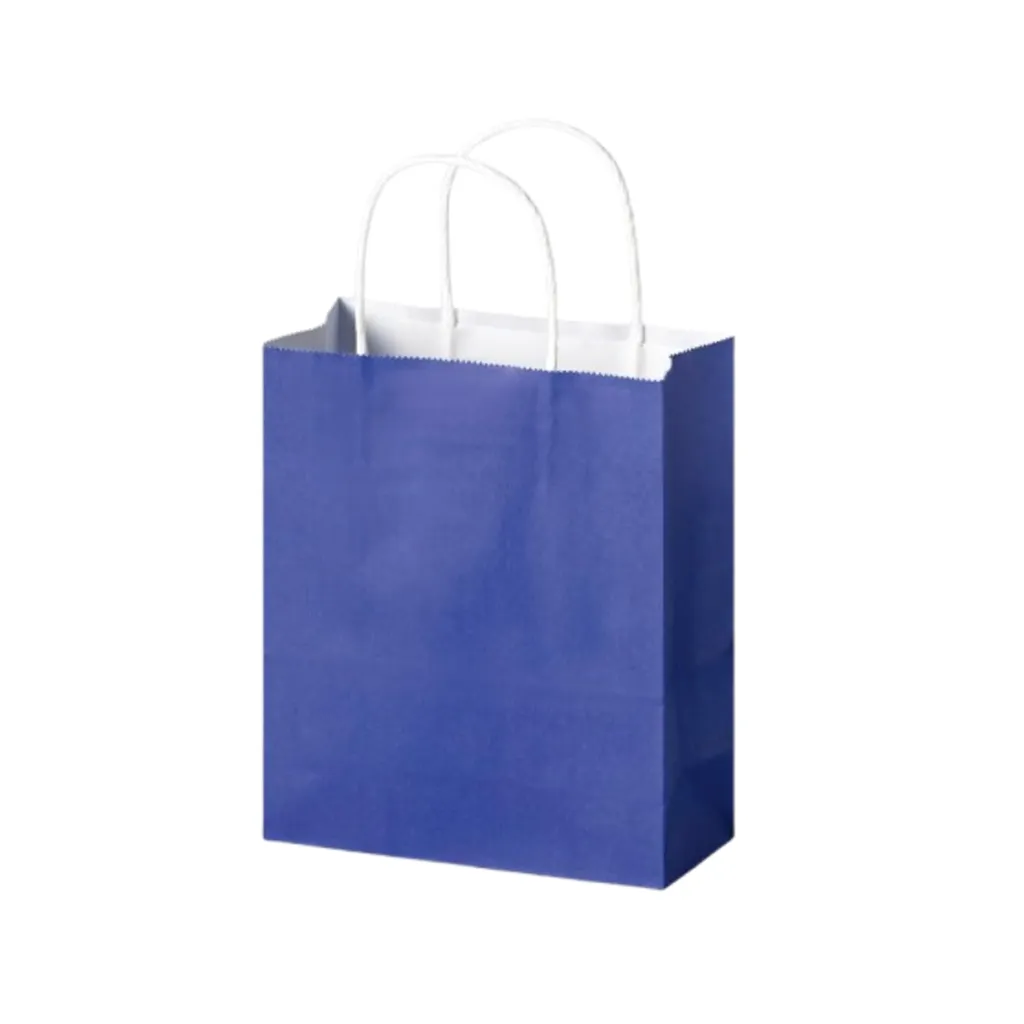 Folia Paper Bags M Basic , 110g/m2, Kraft Paper 18x21x8cm (Blue)