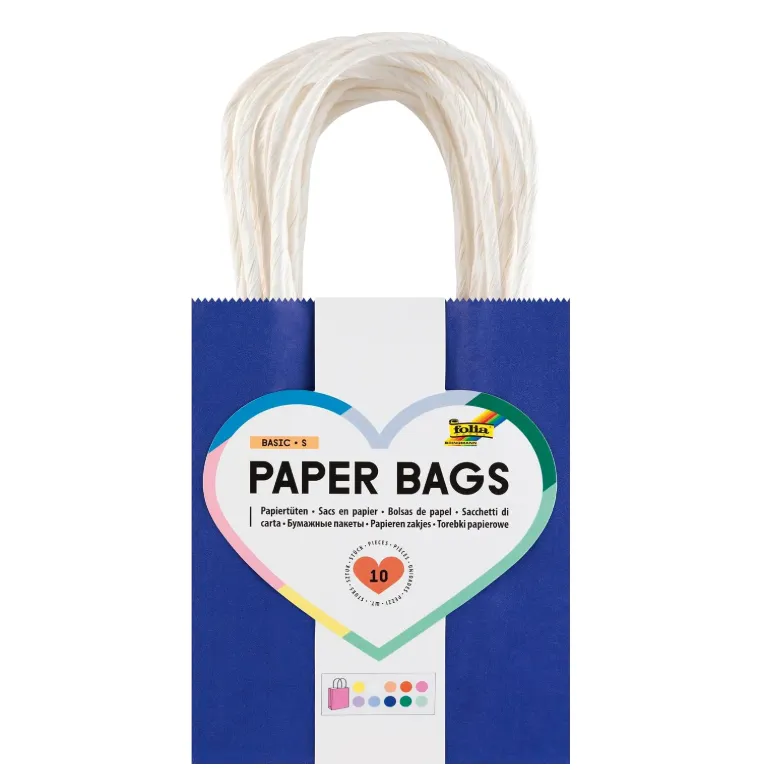 Folia Paper Bags S Basic , 110g/m2, Kraft Paper 12x15x5,5cm (Blue)