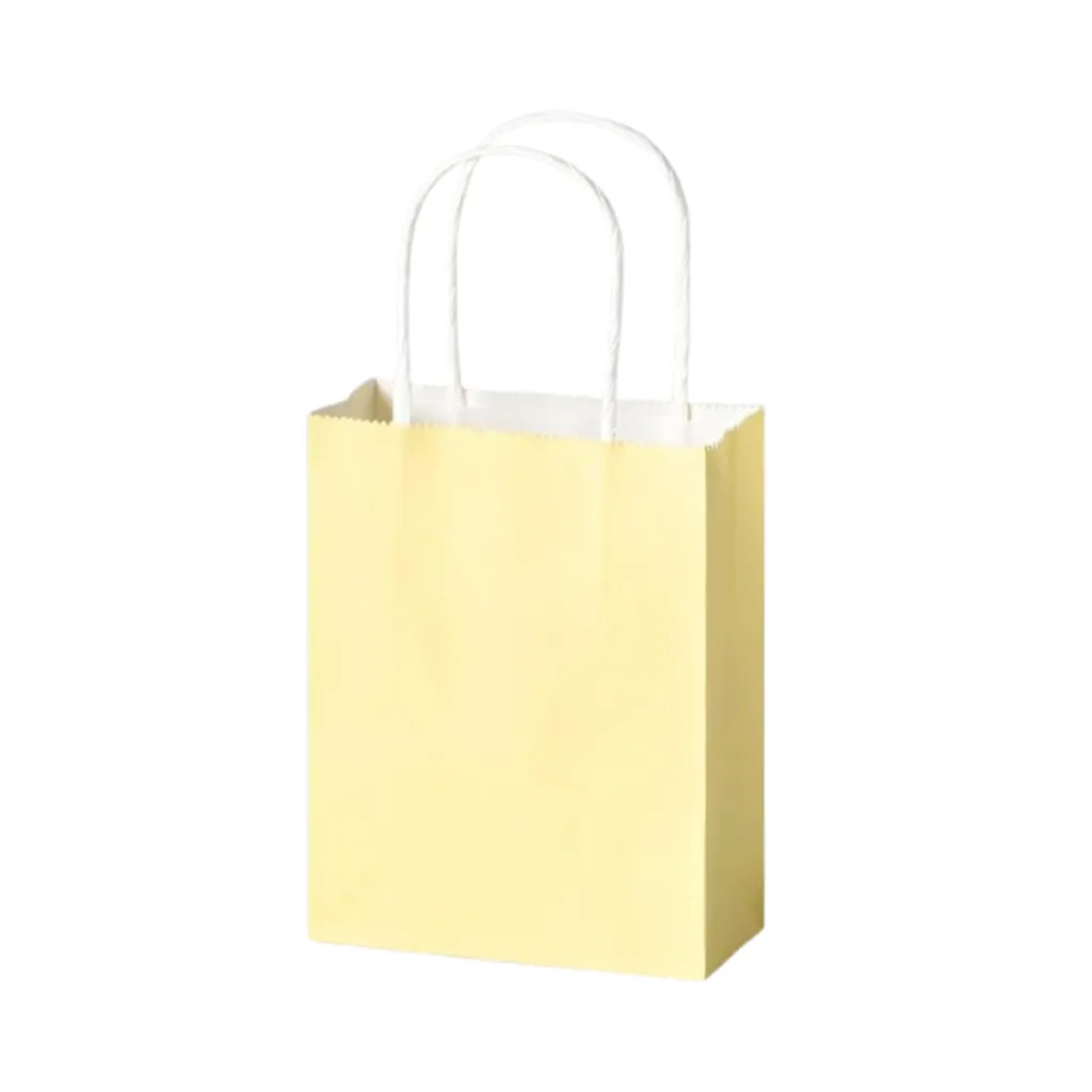 Folia Paper Bags S Pastel, 110g/m2, Kraft Paper 12x15x5.5cm (Yellow)